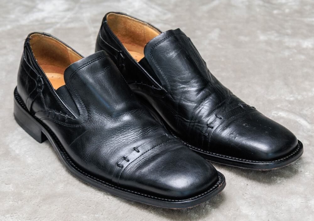 Kenneth Cole New York Black Leather Slip On Square Toe Loafers Mens Size 10